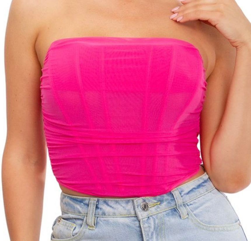 Mesh Corset (Fuchsia)
