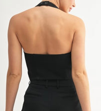 Load image into Gallery viewer, Camila Halter Button Up Vest (Black)
