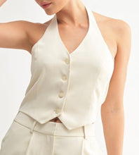 Load image into Gallery viewer, Camila Halter Button Up Vest (Cream)
