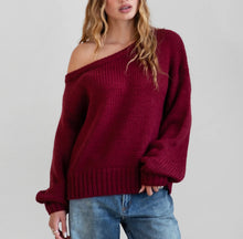 Load image into Gallery viewer, Emily Knit Sweater (Burgundy)

