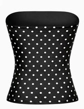 Cargar imagen en el visor de la galería, Polka Dot Tube Top (Black/White)
