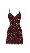 Cargar imagen en el visor de la galería, Polka Dot Lace Dress (Plum)
