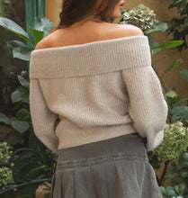 Load image into Gallery viewer, Knit Off Shoulder Sweater (Oat)
