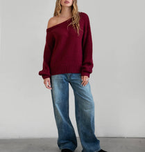 Load image into Gallery viewer, Emily Knit Sweater (Burgundy)
