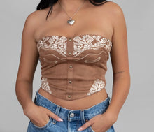 Cargar imagen en el visor de la galería, Flor Vaquera Corset (Brown)
