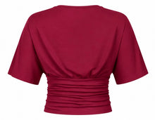Load image into Gallery viewer, Plunging V Neck Top (Burgundy)
