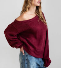 Load image into Gallery viewer, Emily Knit Sweater (Burgundy)
